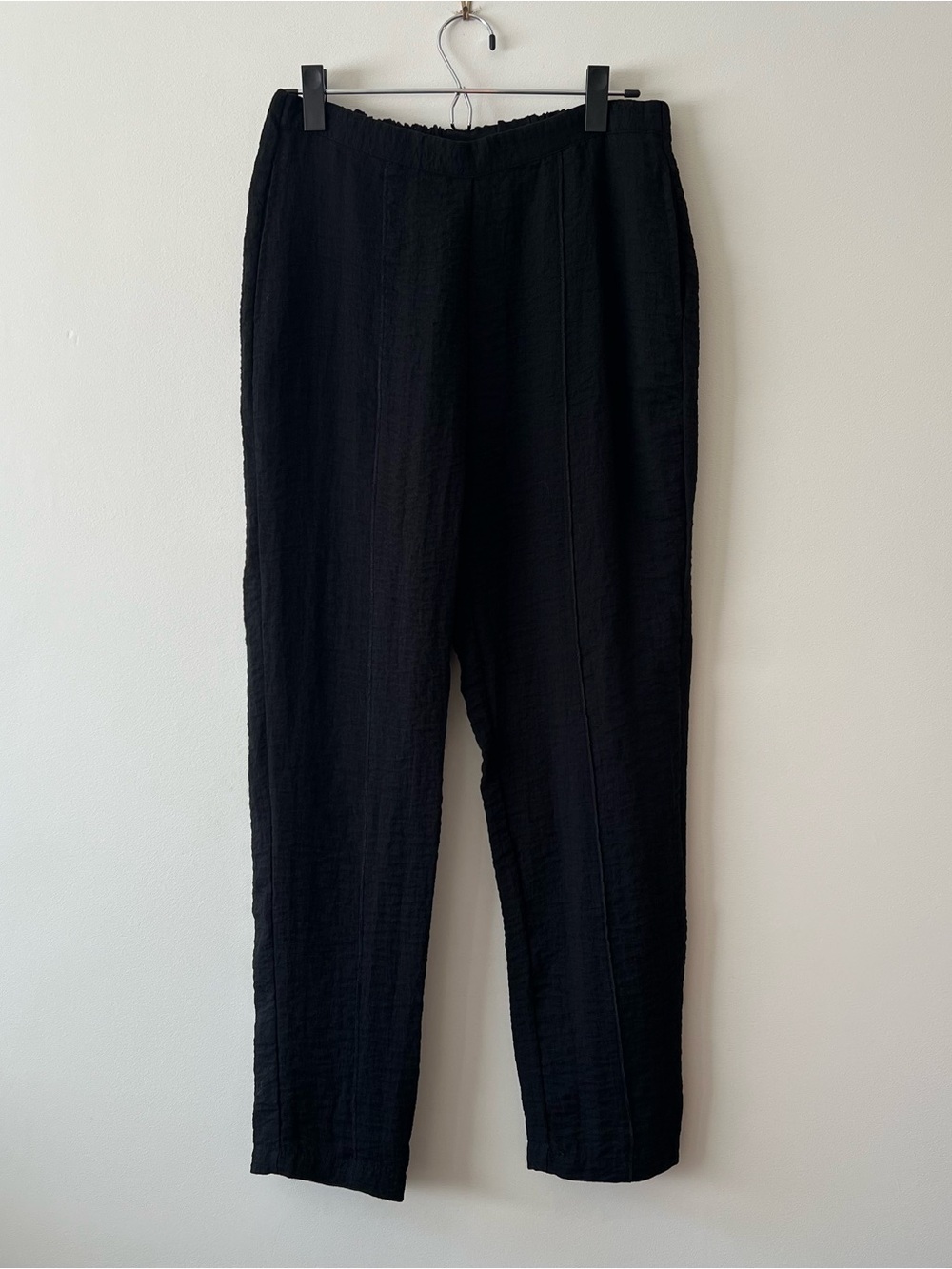 Habitat Black Textured Straight Leg Pull On Pants Lightweight S EUC